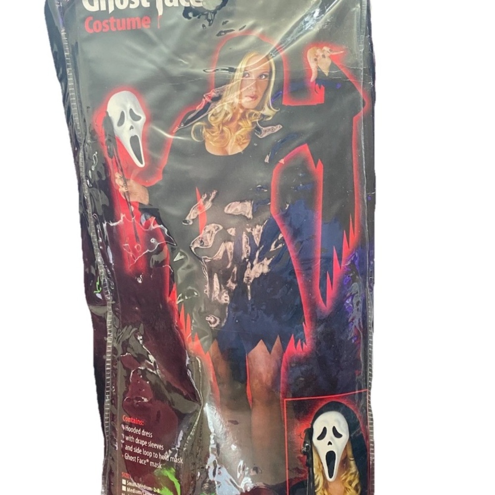 Womens Ghost Face Costume S/M Hooded Dress Mask Scream  Fun World Adult